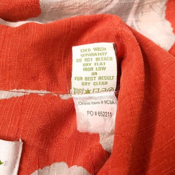 Orvis Mens Silk Hawaiian Shirt Medium Short Sleeve Button Front Tropical - Picture 6 of 6